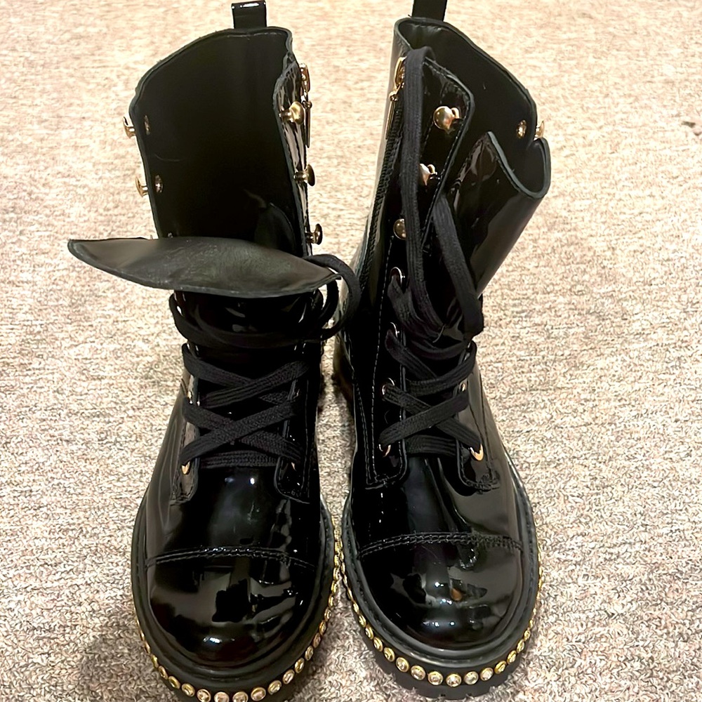 Schutz booties with rhinestones